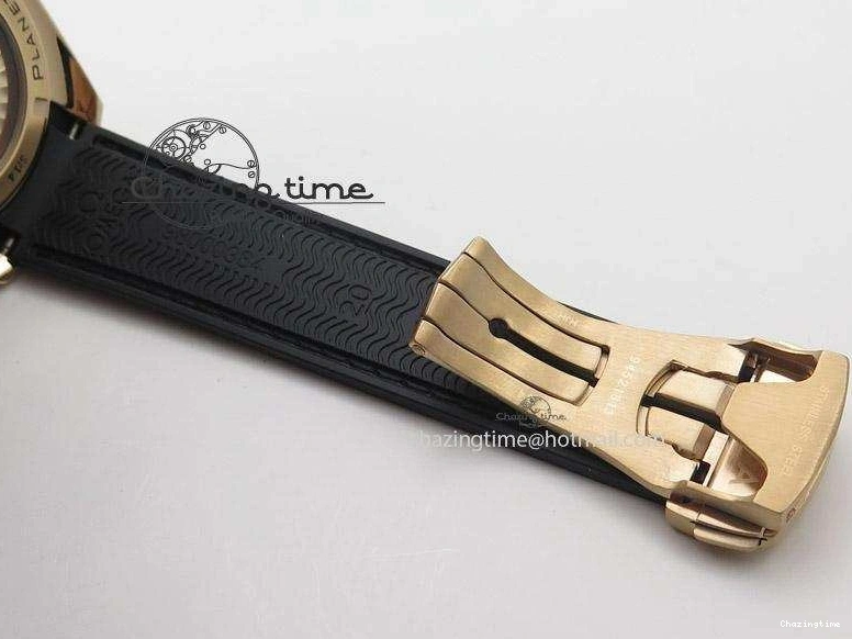 0301 Planet Ocean Professional Rose Gold Liquid Metal V6F 42mm On Black Rubber Strap A Vibrant 8266